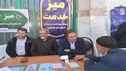 برپایی ایستگاه اندازه گیری فشار خون در مصلای نماز جمعه شهرستان فامنین