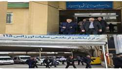 بازدید نوروزی استاندار همدان از اورژانس ۱۱۵ و بیمارستان دندانپزشکی پورسینا