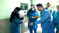 حضور رییس و معاونین دانشگاه در مرکز بعثت به منظور تبریک روز پزشک و داروساز
