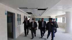 بازدید رییس دانشگاه و معاونان توسعه و درمان دانشگاه از پروژه درحال ساخت بیمارستان اکباتان