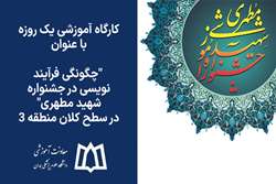 برگزاری کارگاه آموزشی یک روزه با عنوان چگونگی فرآیند نویسی در جشنواره شهید مطهری در سطح کلان منطقه ۳