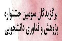 معرفی برگزیدگان سومین جشنواره پژوهش و فناوری بخش دانشجویی 
