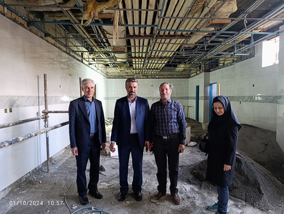 بازدید کارشناسان دفتر فنی دانشگاه از پیشرفت بازسازی آشپزخانه بیمارستان امام رضا (ع)کبودراهنگ