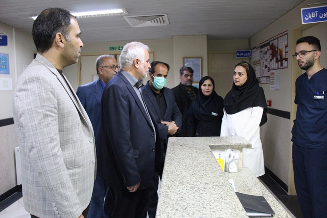 بازدید شبانه رئیس دانشگاه علوم پزشکی همدان از بیمارستان امام حسن مجتبی(ع)