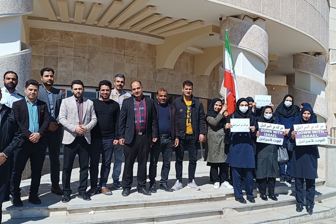 تجمع ضدصهیونیستی کارکنان بیمارستان سردار شهید حاج قاسم سلیمانی