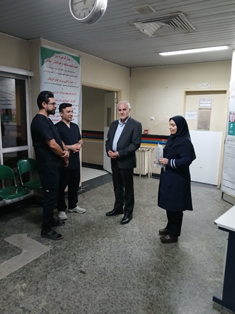 بازدید سرزده دکتر کارخانه‌ای سرپرست دانشگاه علوم پزشکی همدان از بیمارستان امام حسن (ع) شهرستان فامنین