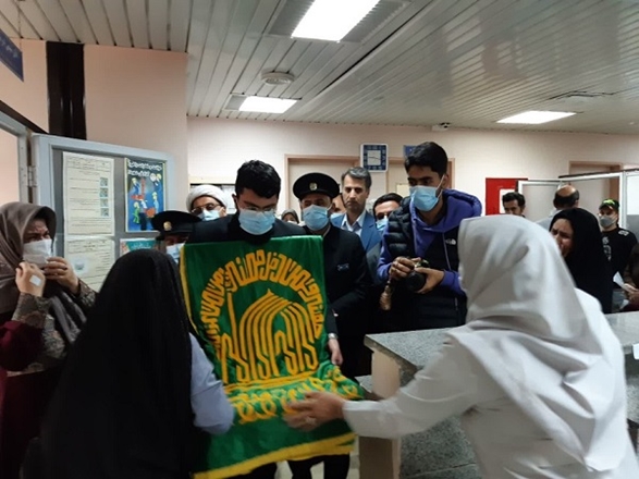 اهتزاز پرچم با شکوه ضامن آهو در مجتمع آموزشی درمانی بعثت