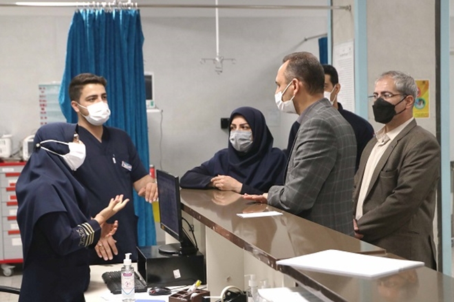 بازدید شبانه و سرزده معاون درمان دانشگاه و هیئت همراه از مرکز آموزشی درمانی بعثت