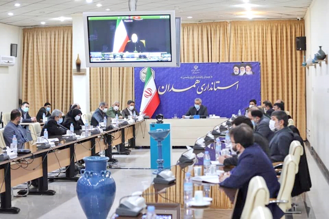 استاندار همدان در گفت وگوی تصویری با رئیس جمهور:  استان همدان در 15 روز گذشته فوتی کرونا نداشت/ قدردانی رئیس جمهور از استاندار