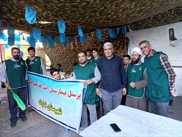 برپایی موکب به مناسبت عید غدیرخم توسط بیمارستان آیت الله علیمرادیان نهاوند